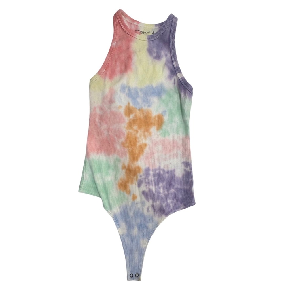 Abercrombie & Fitch Bodysuit Ribbed Tie Dye Medium Multicolor Women M